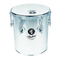 Repique mao timbra 11x30 aluminio c/ aro cromado pele leitosa Repique mao timbra 11x30 aluminio c/ aro cromado pele leitosa