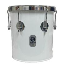 Repique timbra mao 10x30cm branco c/aro cromado pele leitosa 6af Repique timbra mao 10x30cm branco c/aro cromado pele leitosa 6af