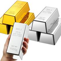 Réplica de barra de ouro falsa Brick Bullion, 6 unidades de prata e ouro