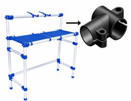 Reposição Plástica, Conector T p/ Rack Alumínio DJ, Bateria Eletrônica, Tubo 38 mm Reposição Plástica, Conector T p/ Rack Alumínio DJ, Bateria Eletrônica, Tubo 38 mm
