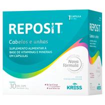 Reposit suplemento vitamínico e mineral para cabelos unhas e pele 30 gel caps kress