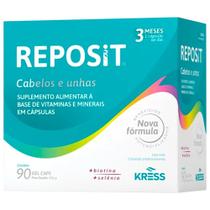 Reposit suplemento vitamínico e mineral para cabelos unhas e pele 90 gel caps kress Reposit suplemento vitamínico e mineral para cabelos unhas e pele 90 gel caps kress