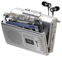 Reprodutor de Cassete KLIM K8 Portátil Gravador AM/FM Prata