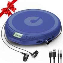 Reprodutor de CD portátil Kegaudio com proteção anti-salto, tela LCD e suporte a MP3/WMA Reprodutor de CD portátil Kegaudio com proteção anti-salto, tela LCD e suporte a MP3/WMA