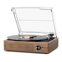 Reprodutor de discos cotsoco para vinil Bluetooth de 3 velocidades Wood Brown Reprodutor de discos cotsoco para vinil Bluetooth de 3 velocidades Wood Brown