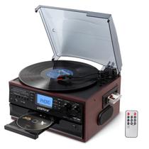 Reprodutor de Discos de Vinil LoopTone 10 em 1 com Bluetooth - Design Vintage