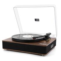 Reprodutor de discos LP&No.1 com alto-falantes estéreo de 3 velocidades Walnut