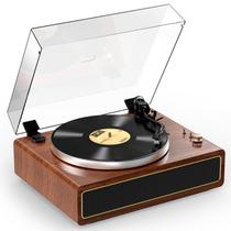 Reprodutor de discos WOCKODER All-in-One Mahogany com reprodução sem fio
