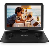 Reprodutor de DVD portátil DEVINC com tela HD giratória de 15,6" e bateria de 6 h Reprodutor de DVD portátil DEVINC com tela HD giratória de 15,6" e bateria de 6 h