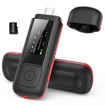 Reprodutor de MP3 AGPTEK A55PL 64 GB com USB Tipo C e bateria AAA