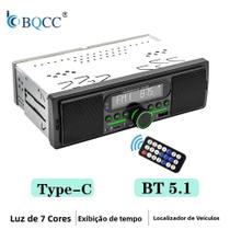 Reprodutor De Rádio MP3 Para Carro Com LED De 7 Cores, Bluetooth, FM, AM, USB, AUX, Alto-falantes De