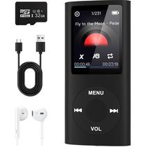 Reprodutor MP3 wanbbaoaa Bluetooth 5.2 32 GB com tela de 1,8"