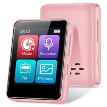 Reprodutor MP3 woolynew D2 Bluetooth 5.2 com tela de 1,8" rosa