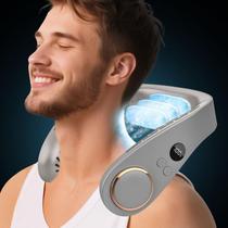 Resfriadores de pescoço OVIFM Cooling Neck Ventilador de ar condicionado cinza Resfriadores de pescoço OVIFM Cooling Neck Ventilador de ar condicionado cinza