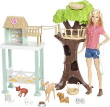 Resgate de Animais: Conjunto com Barbie e 8 Animais - Inclui Centro de Resgate