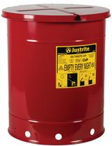 Resíduos oleosos podem Justrite 14 galões de aço galvanizado vermelho 53L Resíduos oleosos podem Justrite 14 galões de aço galvanizado vermelho 53L