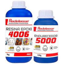 Resina 4006 Epoxi ULTRA TRANSPARENTE de Média Viscosidade Com Proteção UV Com Endurecedor 5000 (1,430 Kg)