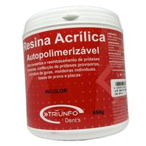 Resina Acrílica Auto Pó Incolor 450g Reparos Odonto Prótese Triunfo