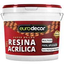 Resina Acrílica Incolor Eurodecor Super Brilho 3,6L