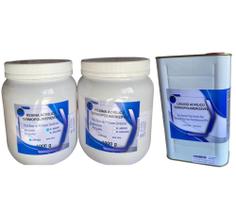 Resina Acrílica Termopolimerizante 1kg Incolor + 1Kg Rosa Médio + 1 Litro Sem cross
