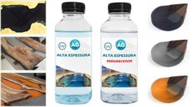 Resina Alta Espessura 1KG + 3 Cores Semitranslúcidas