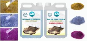 Resina Baixa Espessura 5KG + 3 Glitters