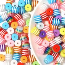 Resina Beads Laday-Poa, listras de 8 mm, cores misturadas, 300 unidades