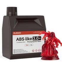 Resina de impressora 3D ELEGOO ABS Like 3.0+ Clear Red 2 kg Resina de impressora 3D ELEGOO ABS Like 3.0+ Clear Red 2 kg