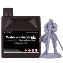 Resina de impressora 3D ELEGOO atualizada lavável com água 2.0 cinza 2L Resina de impressora 3D ELEGOO atualizada lavável com água 2.0 cinza 2L