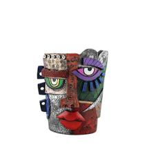 Resina de vaso de flores abstrata estilo Picasso em forma de rosto 750g Resina de vaso de flores abstrata estilo Picasso em forma de rosto 750g