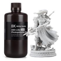 Resina ELEGOO ABS Like 8K 3.0 para Impressora 3D - 1000g Branca Fumaça