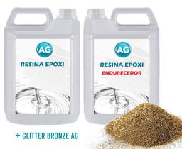 Resina Epóxi 1KG + Glitter Bronze AG - Resinas ag