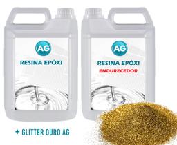 Resina Epóxi 1KG + Glitter Ouro AG
