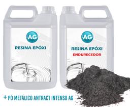 Resina Epóxi 1KG + Pó Metálico Antract Intenso AG - Resinas ag