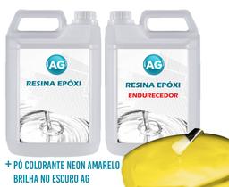 Resina Epóxi 1KG + Pó Neon Amarelo AG