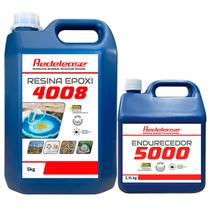 Resina Epoxi 4008 Baixa Viscosidade ULTRA TRANSPARENTE e Proteção UV Com Endurecedor (7,300 Kg)