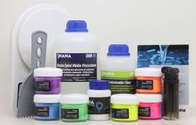 Resina Epoxi Incolor Rígida P/ Arte Kit 1,5kg + 7 Pigmentos + itens de aplicação