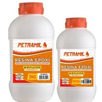 Resina Epóxi Petramil Cristal 1,5Kg Baixa Espessura.