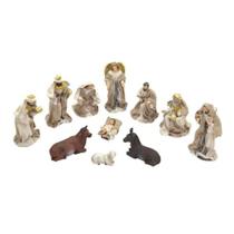 Resina imp presepio roupa tecido claro 11 peças 30 cm