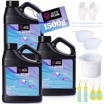 Resina UV LET'S RESIN 1500g Kit Transparente Inodoro e de Baixa Contração