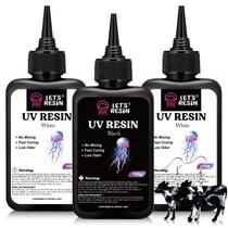 Resina UV LET'S RESIN branca e preta 300g para artesanato e joias Resina UV LET'S RESIN branca e preta 300g para artesanato e joias