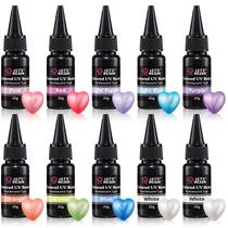resina UV perlescente LET'S RESIN, 10 colores, 20 g cada uno