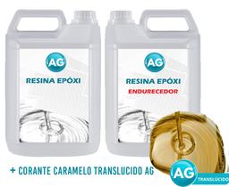 Resinas Epóxi 1KG + Corante Caramelo Translucido AG - Resinas ag