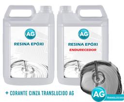 Resinas Epóxi 1KG + Corante Cinza Translucido AG - Resinas ag