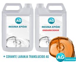 Resinas Epóxi 1KG + Corante Laranja Translucido AG - Resinas ag