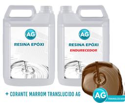 Resinas Epóxi 1KG + Corante Marrom Translucido AG - Resinas ag
