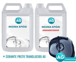 Resinas Epóxi 1KG + Corante Preto Translucido AG - Resinas ag