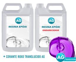 Resinas Epóxi 1KG + Corante Roxo Translucido AG - Resinas ag