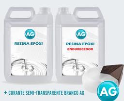 Resinas Epóxi 1KG + Corante semi-transparente branco Ag Resinas Epóxi 1KG + Corante semi-transparente branco Ag