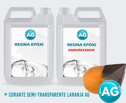 Resinas Epóxi 1KG + Corante semi-transparente laranja Ag - Resinas ag